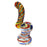Small Fumed Sherlock Bubbler w/ Color Stripes