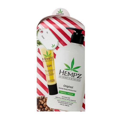 Hempz Holiday Gift Set w/ 17oz Moisturizer & Lip Balm