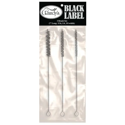 Randy's Nylon & Galvanized Steel Cleaning Brush Set of 3 - 7" Long (3/16", 1/4", 3/8" Width)