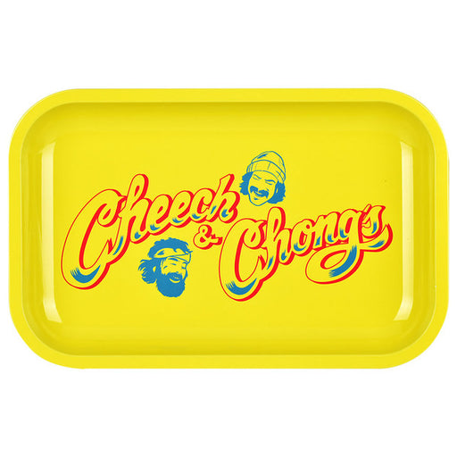 Cheech & Chong x Pulsar Metal Rolling Tray Yellow Logo