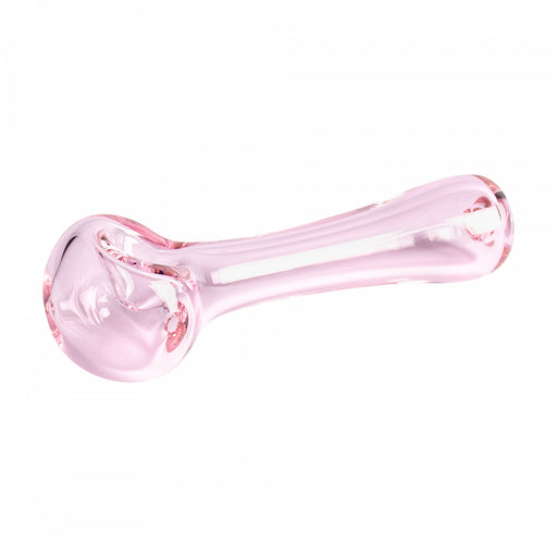 Red Eye Glass 4.5" Pink Solid Colour Spoon Hand Pipe