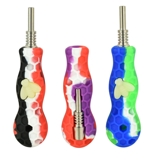 Glow Bee Silicone Vapor Straw Titanium Tip-4.25"