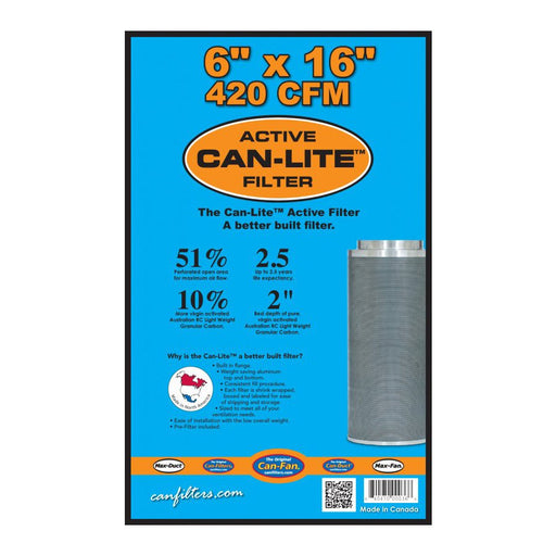 CAN-FILTERS CAN-LITE MINI CARBON FILTER 420 CFM 6'' X 16''