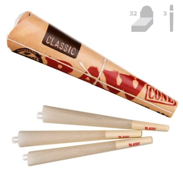 Raw Classic Natural Unrefined Pre-Rolled Cones King Size