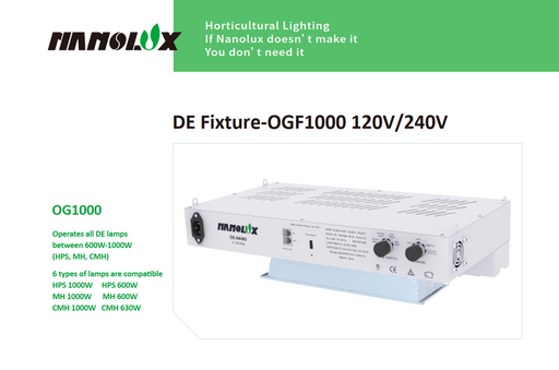DE Fixture-OG1000 Summit Series 120V/240V (DE 1000W HPS Bulb Included)