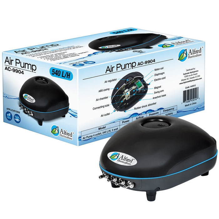 Alfred Hydroponic Air Pump 4 Outlets 540L / H 5W