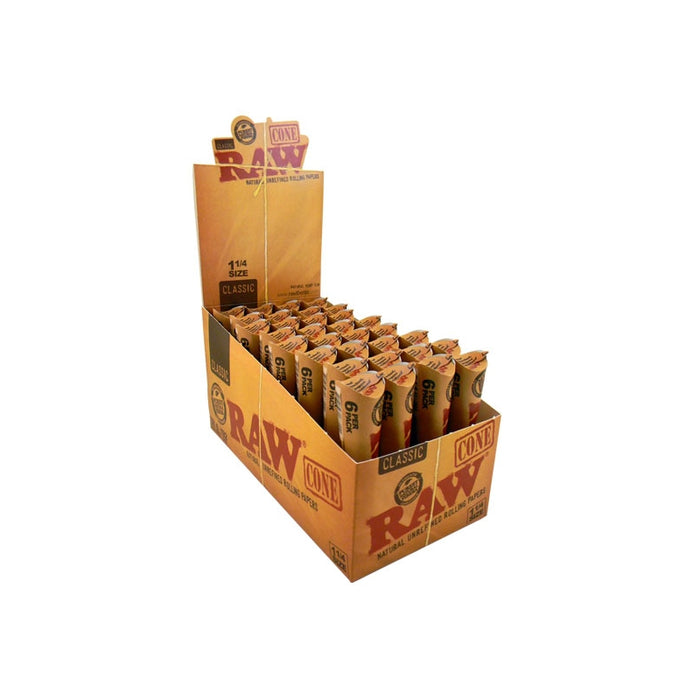 Raw Classic Unbleached Cones 1 1/4 6 Pack
