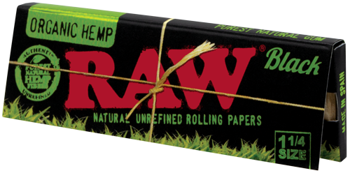 Raw Black Organic Unrefined Artisan Papers 1 1/4 Size